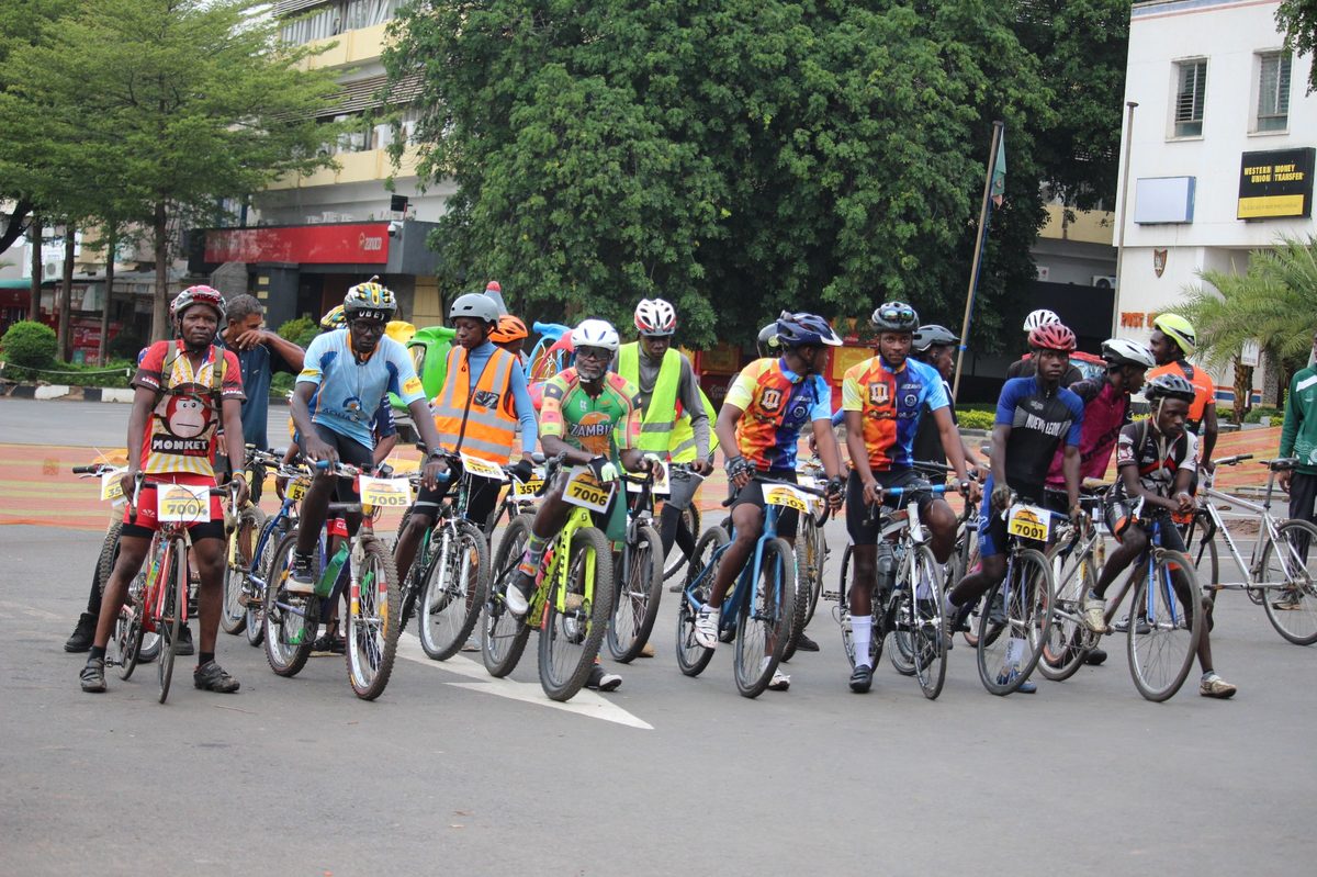 Cyclists gathering for a social ride