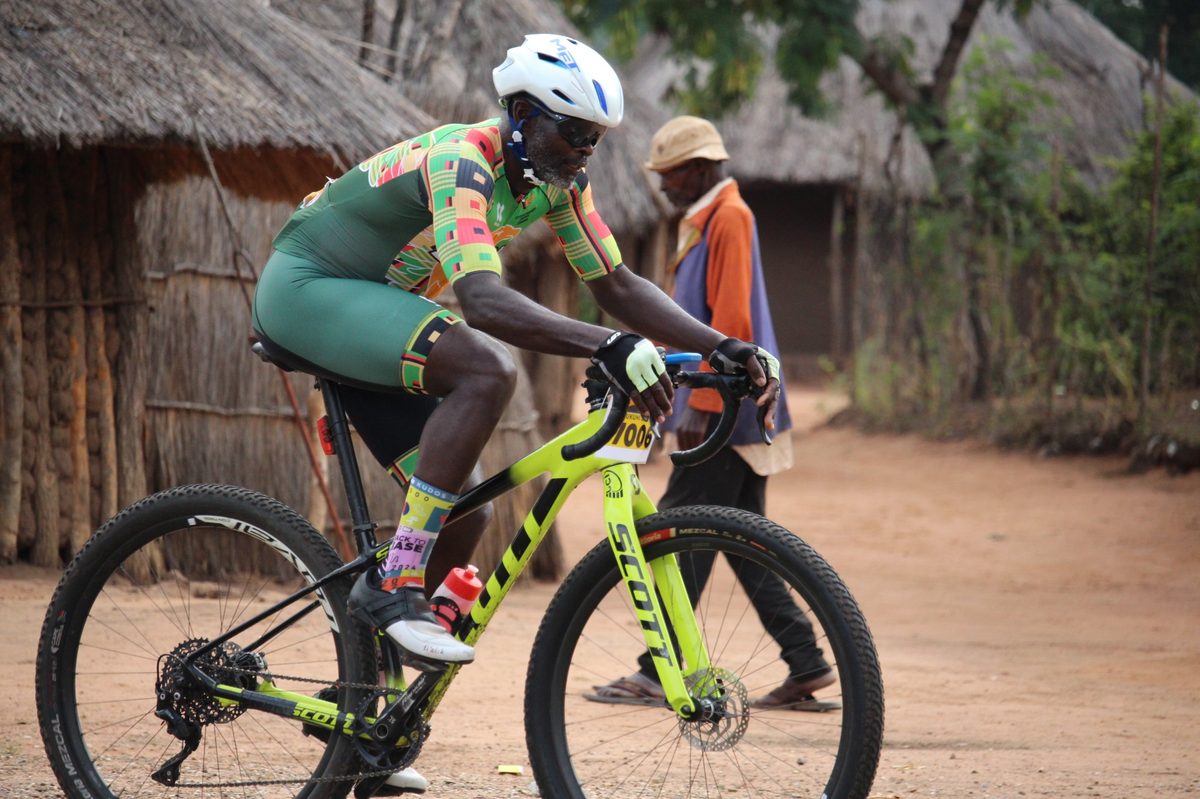 Cyclist on a road during the festival